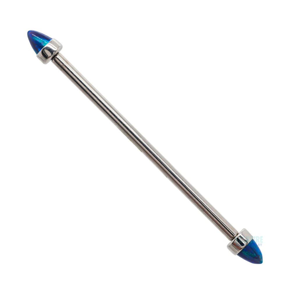 Opal Bullet in Bezel Industrial Barbell - Image 9