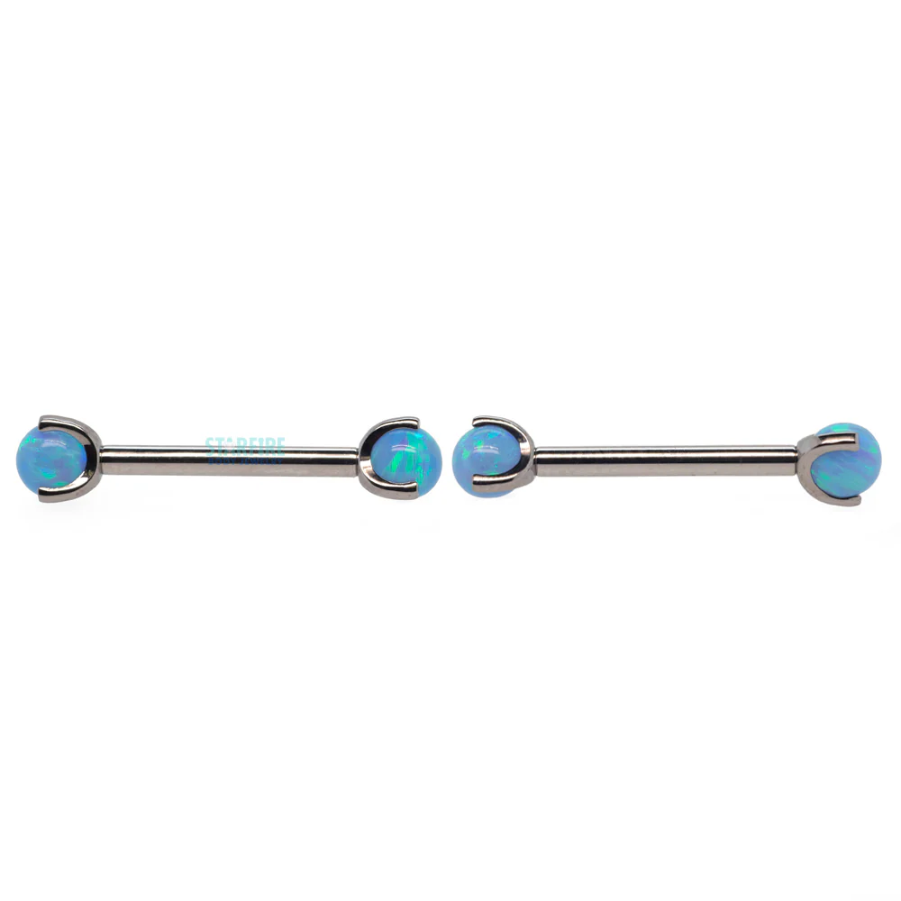 Opal Orb Claw-Set Nipple Barbells - Image 3