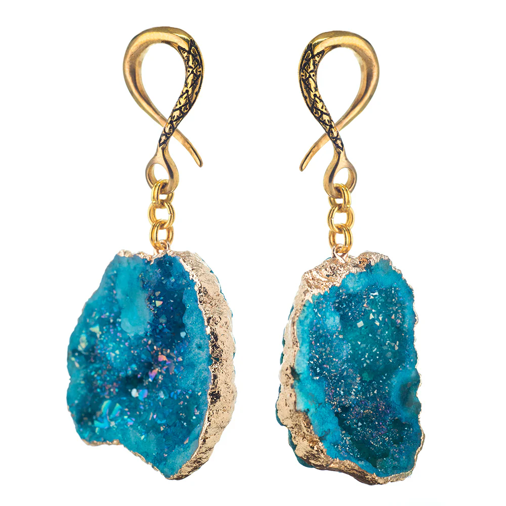 Crossovers with Gold Plated Dyed Agate Druzy Geode Weights - Image 3