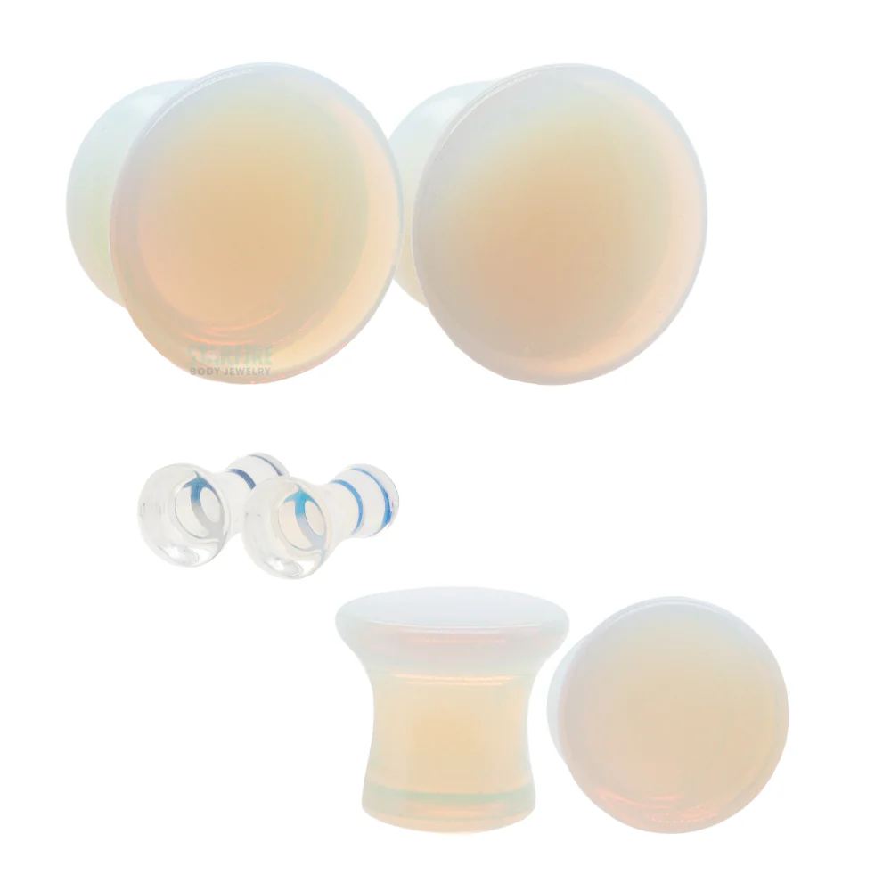 Mayan Style Stone Plugs - Opalite