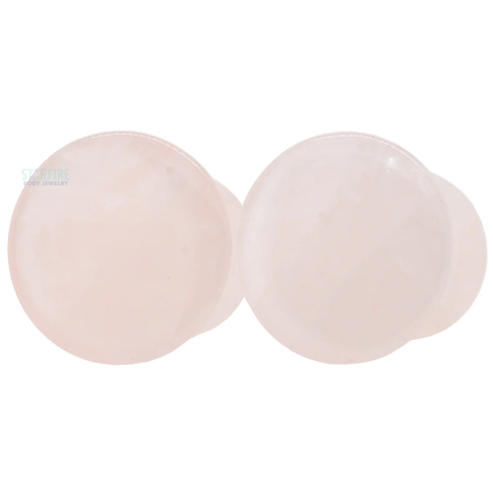 Mayan Style Stone Plugs - Rose Quartz - Image 2