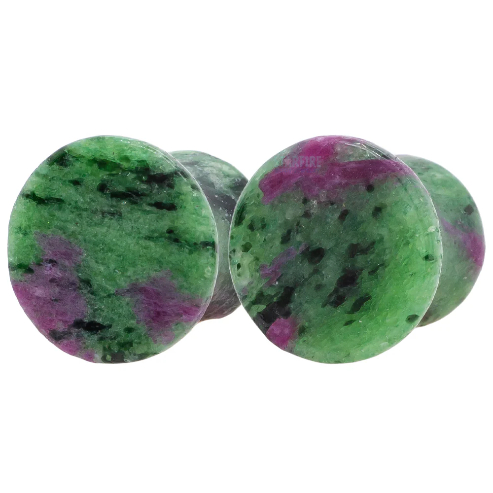Mayan Style Stone Plugs - Ruby in Zoisite - Image 4