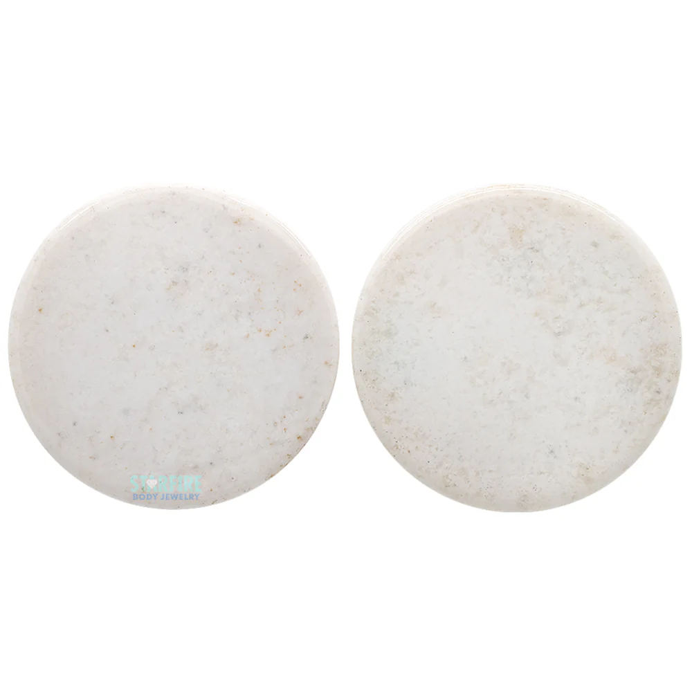 Mayan Style Stone Plugs - White Agate - Image 2