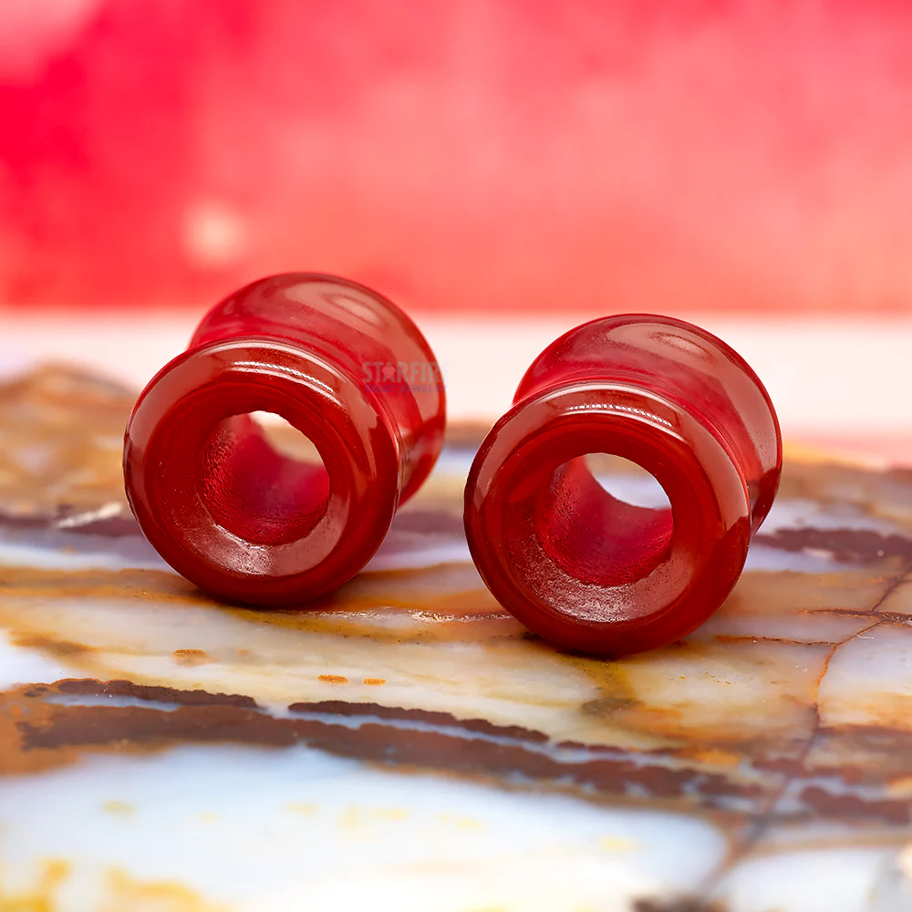 Stone Double Flare Eyelets - Carnelian - Image 2