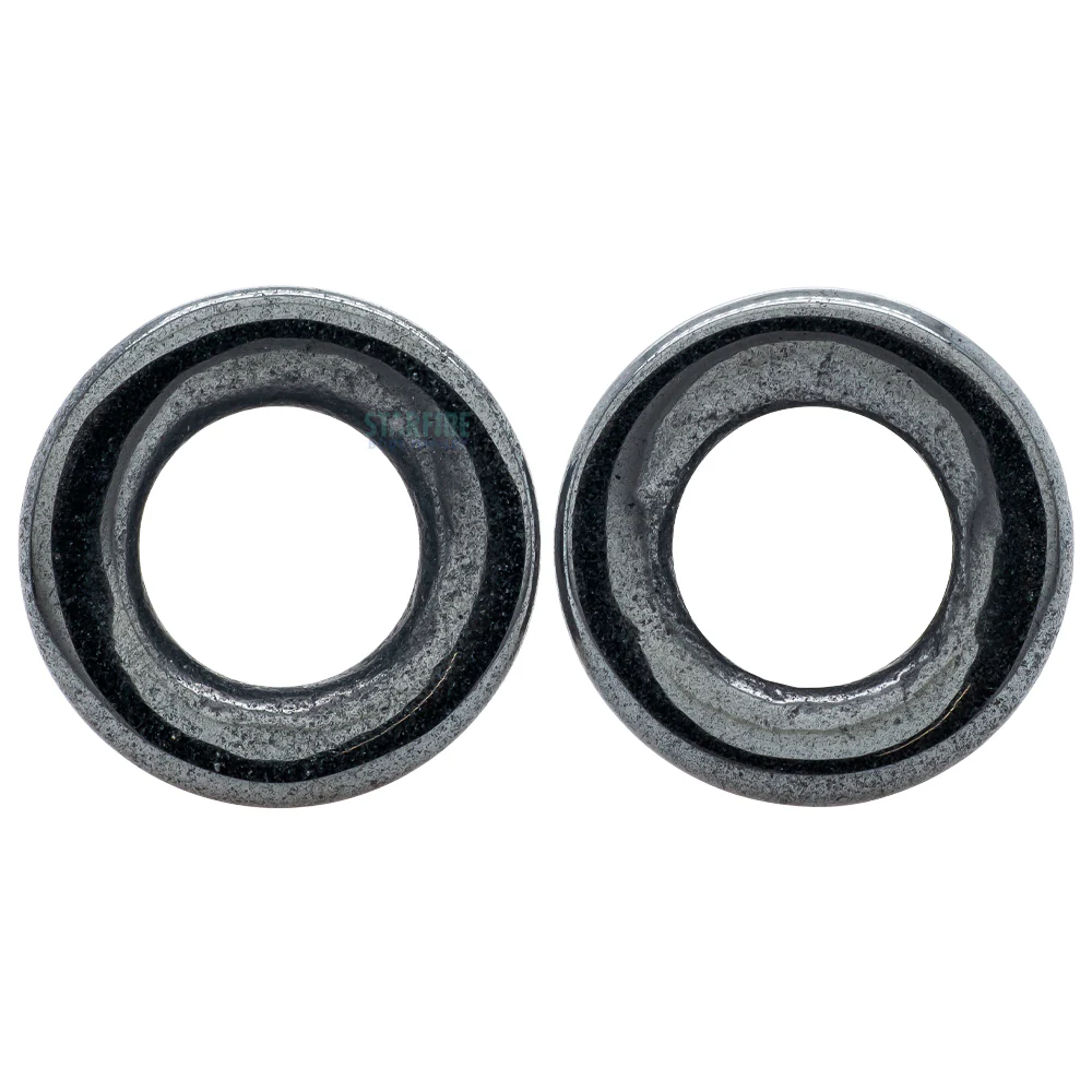 Stone Double Flare Eyelets - Hematite - Image 3