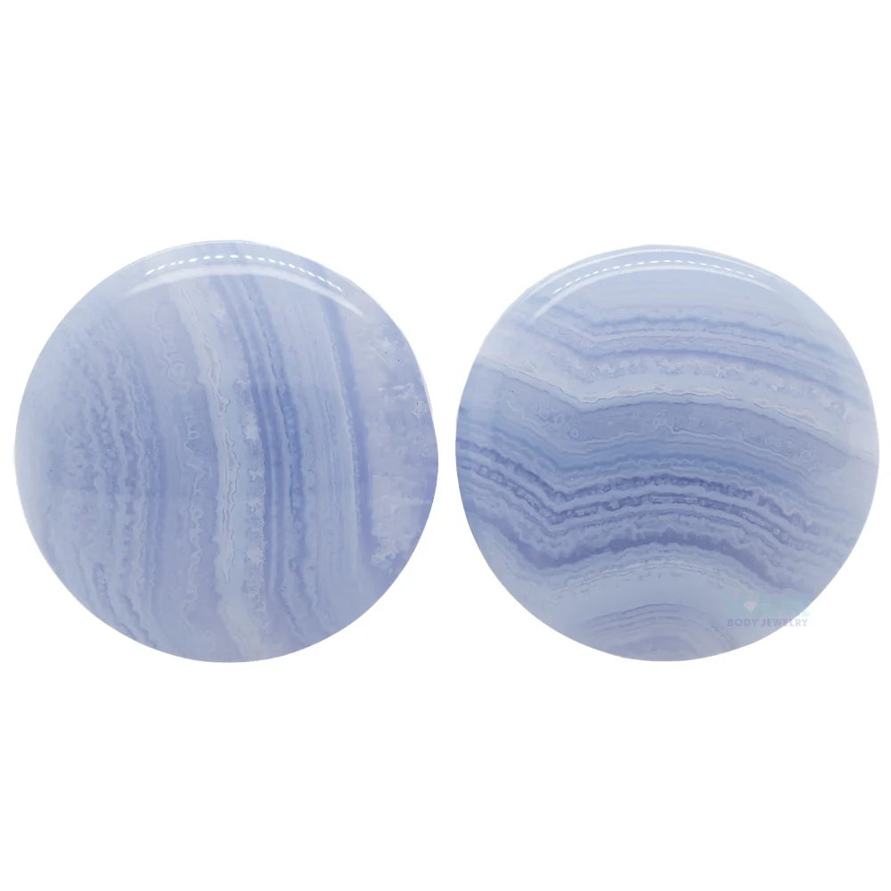 Stone Plugs - Blue Lace Agate - Image 3