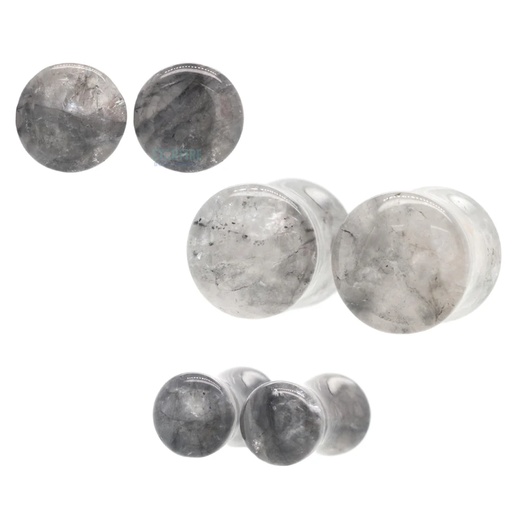 Stone Plugs - Cloudy Smoky Quartz