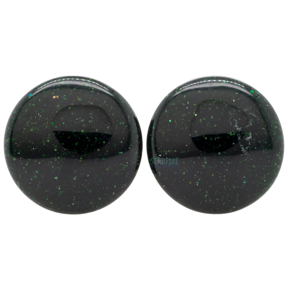 Stone Plugs - Green Goldstone - Image 3