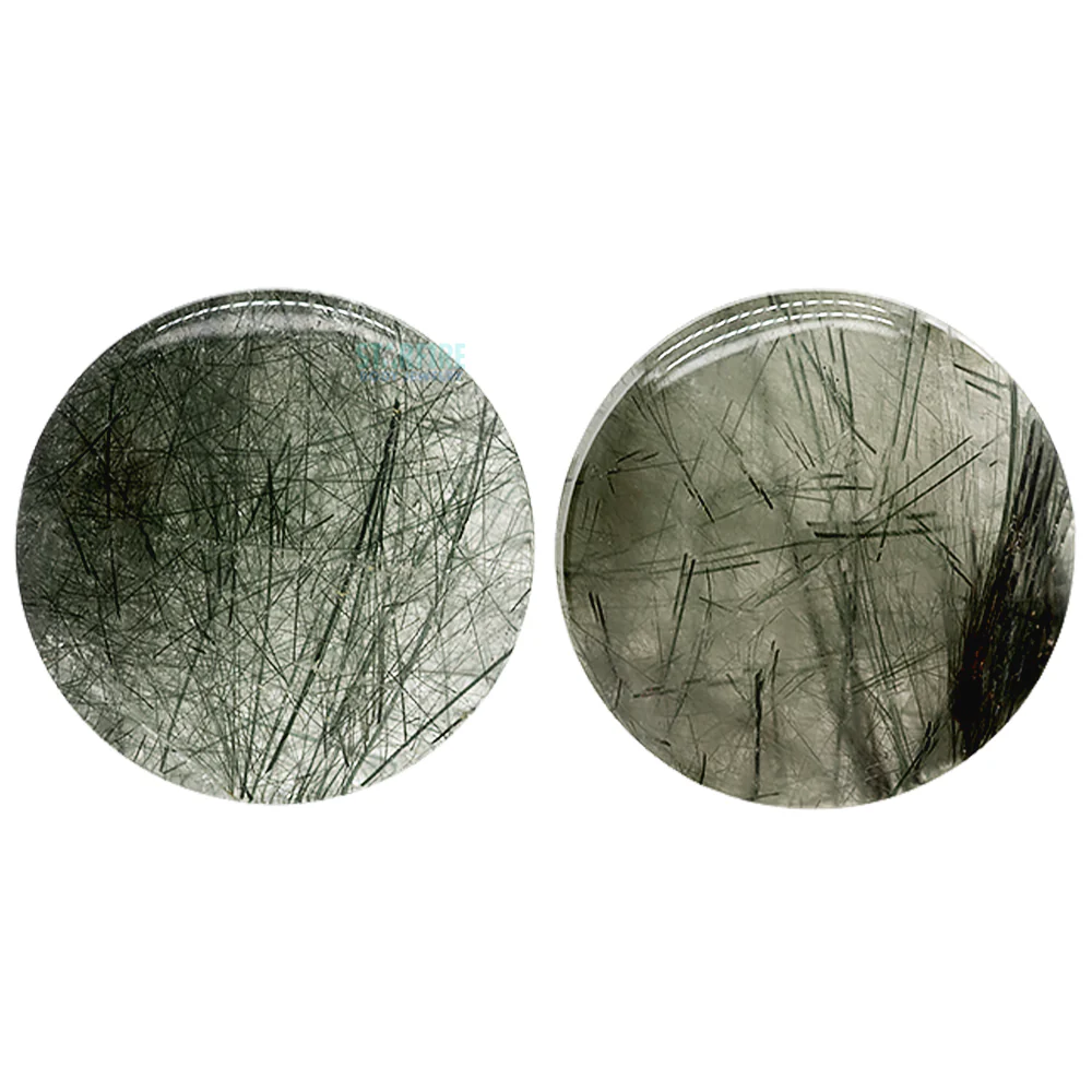Stone Plugs - Green Tourmalinated Quartz - Image 3