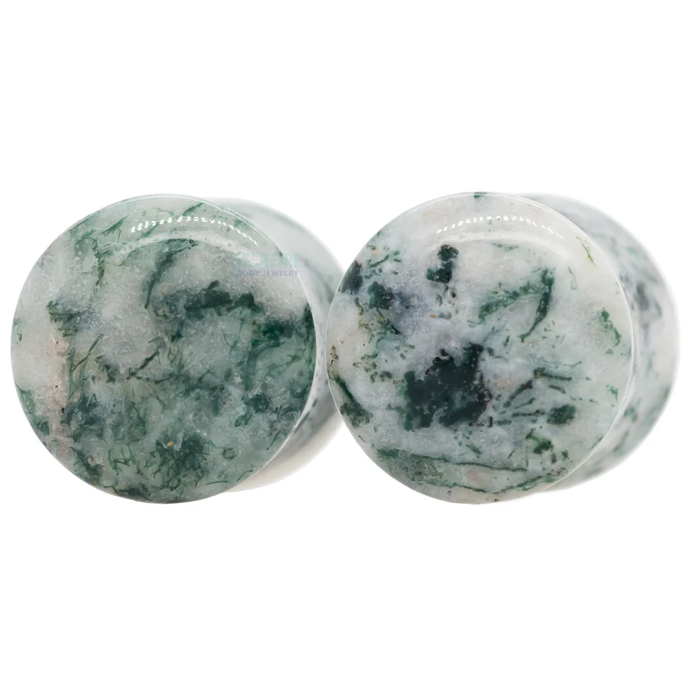 Stone Plugs - Green Tree Agate - Image 2