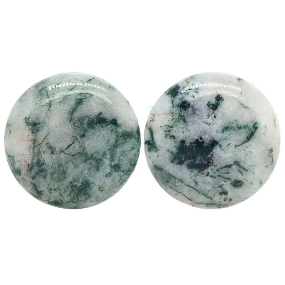 Stone Plugs - Green Tree Agate - Image 3