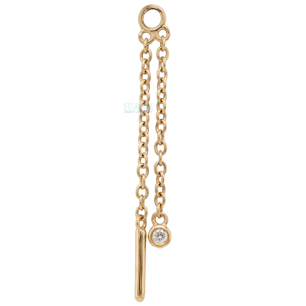 "Jetta" Chain Charm in Gold with Diamond - Image 3