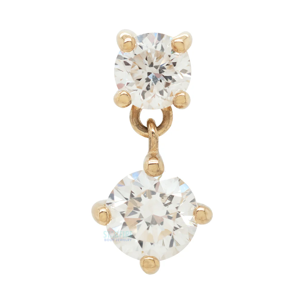 threadless: "Amelia" End in Gold with Gemstones - Image 3