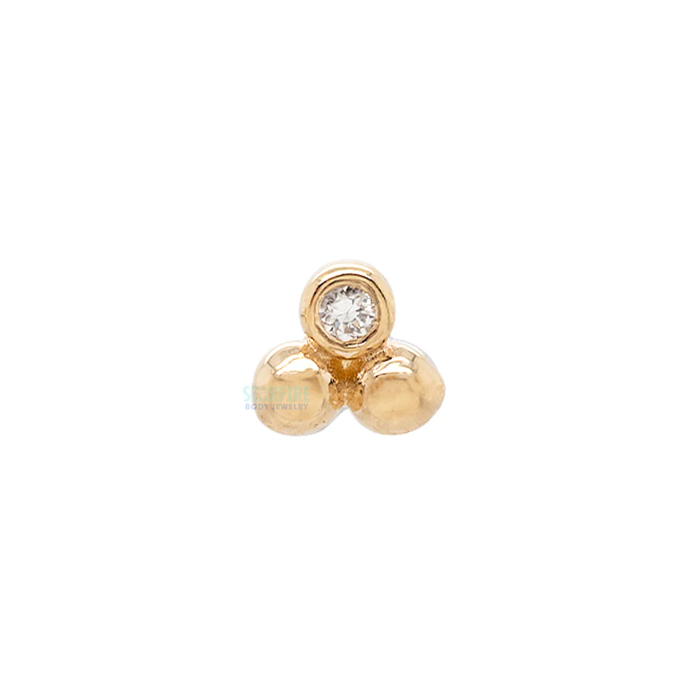 threadless: "Gela" End in Gold with Gemstone - Image 3