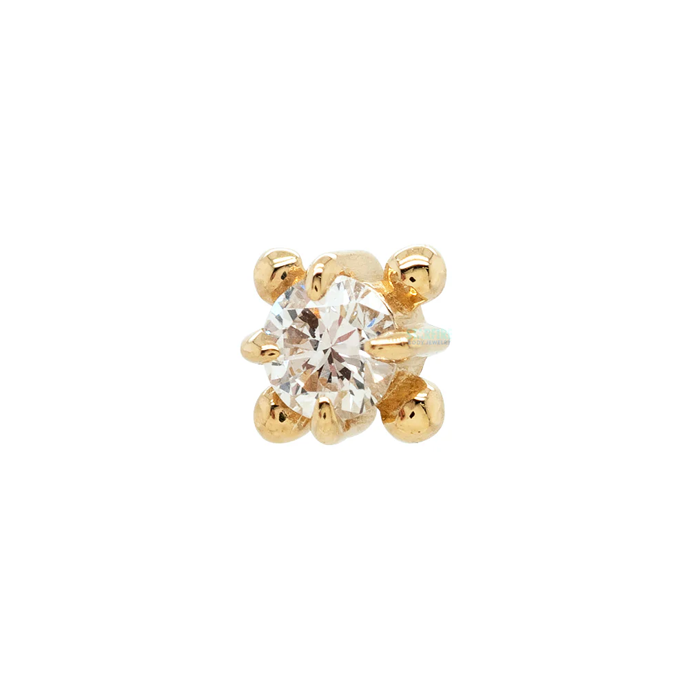threadless: "Nancy" End in Gold with Gemstone - Image 3