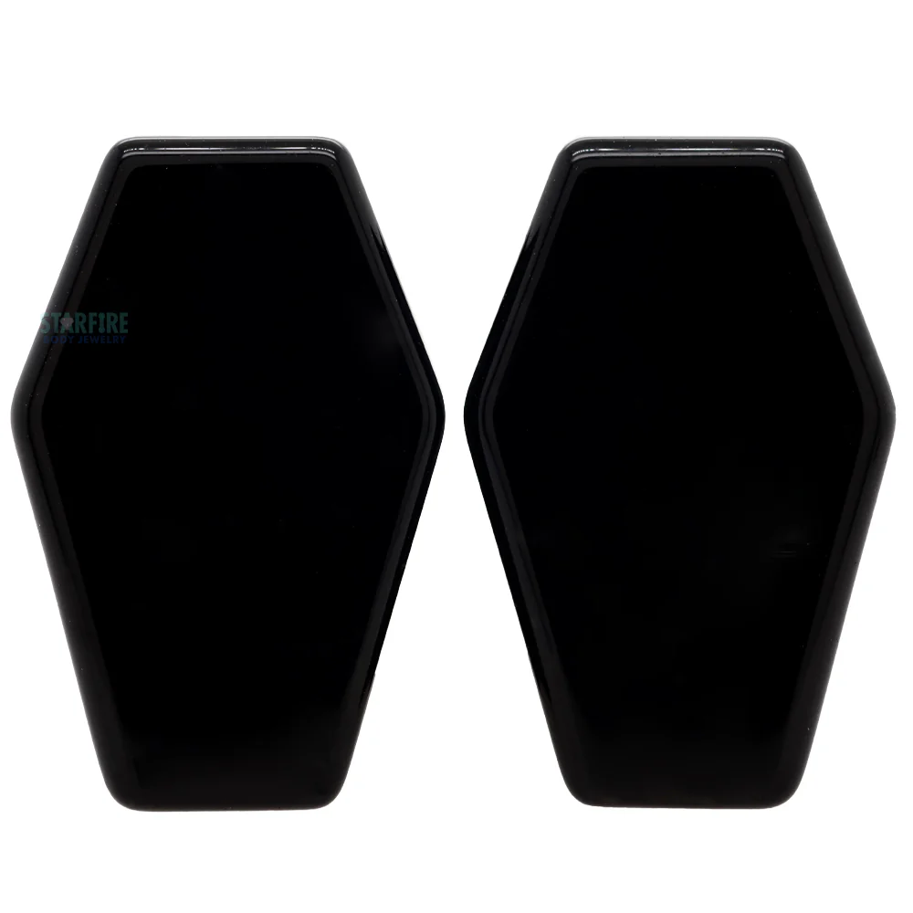 Coffin Stone Plugs - Black Obsidian - Image 3