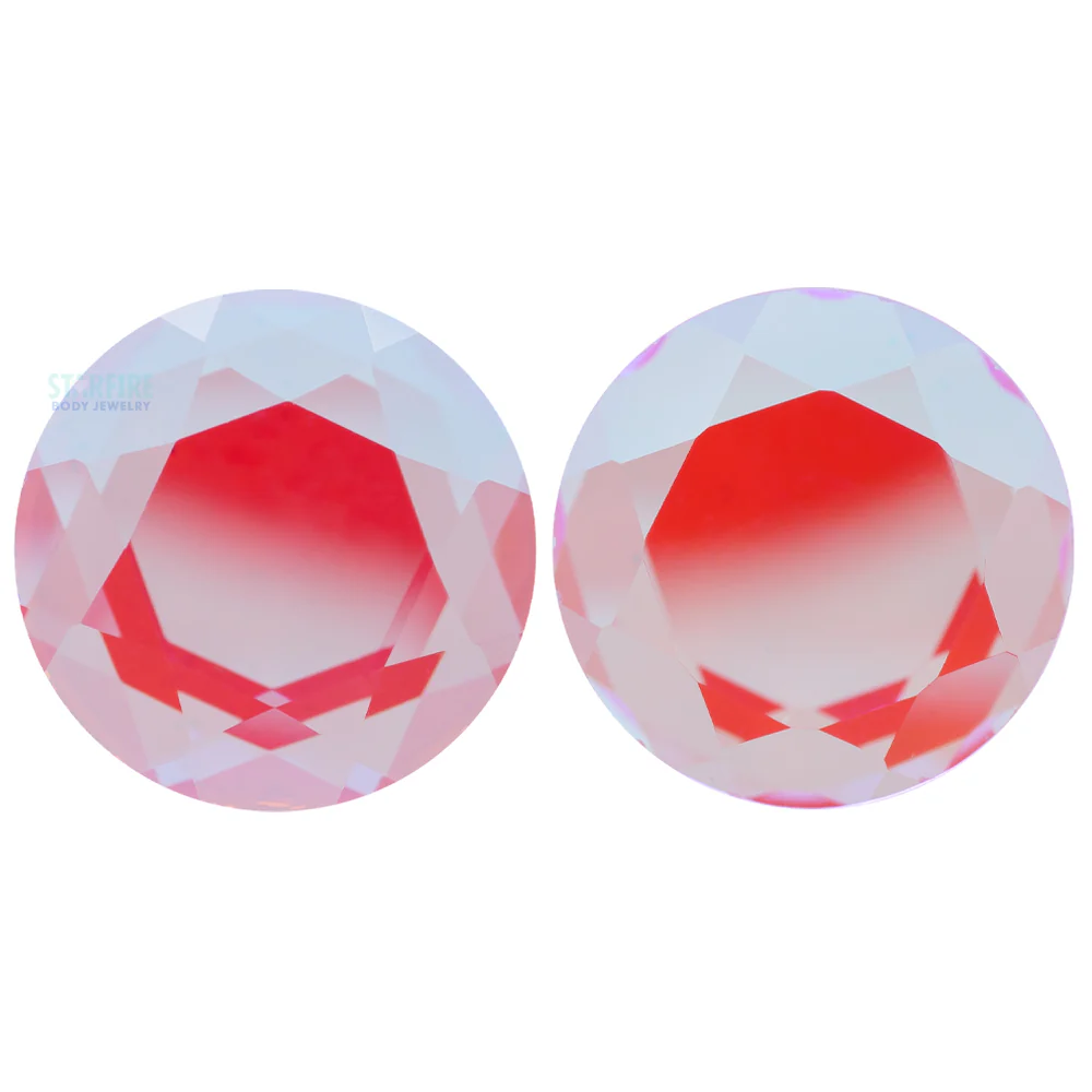 Faceted Glass Plugs - Aurora Borealis - Purple - Image 4