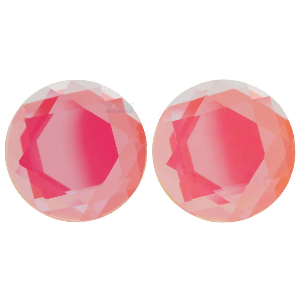 Faceted Glass Plugs - Aurora Borealis - Image 3