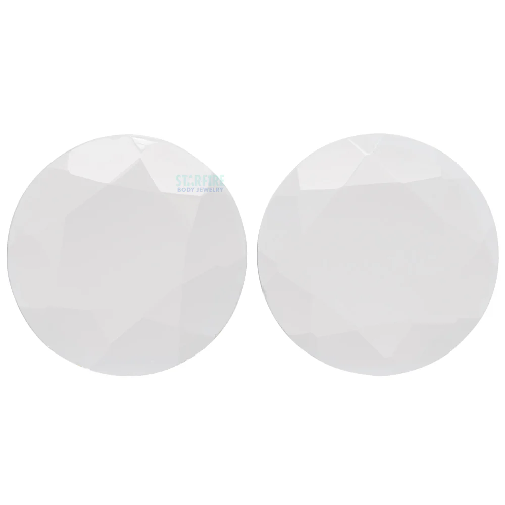 Faceted Glass Plugs - Clear - Image 3