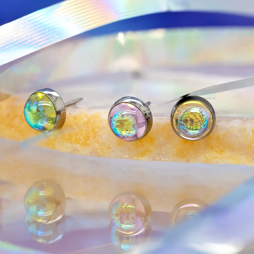threadless: Bezel-Set Glass Cabochon End - 'Northern Lights Collection' - Image 2