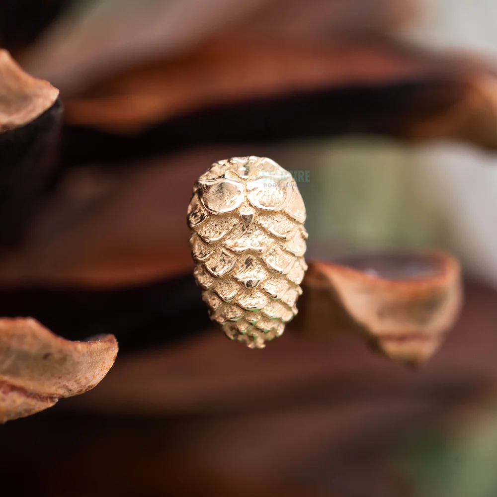 Pine Cone Threaded End in Gold - Image 2