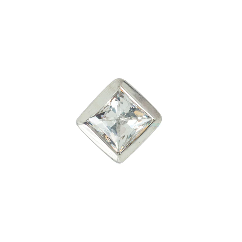 Princess Bezel Nostril Screw in Gold with CZ - Image 4