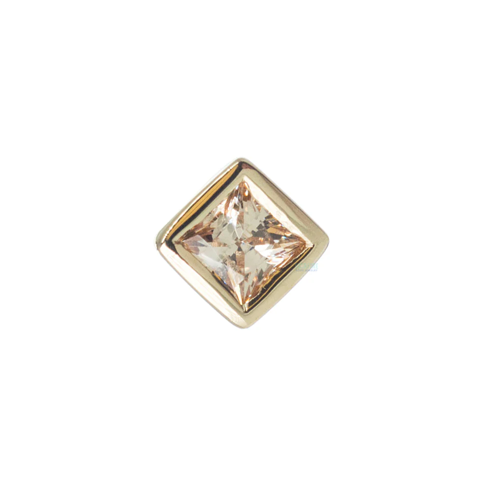 Princess Bezel Nostril Screw in Gold with CZ - Image 7