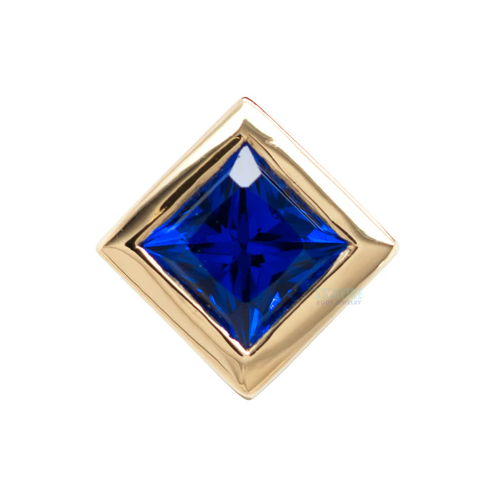 Princess Bezel Nostril Screw in Gold with CZ - Image 9