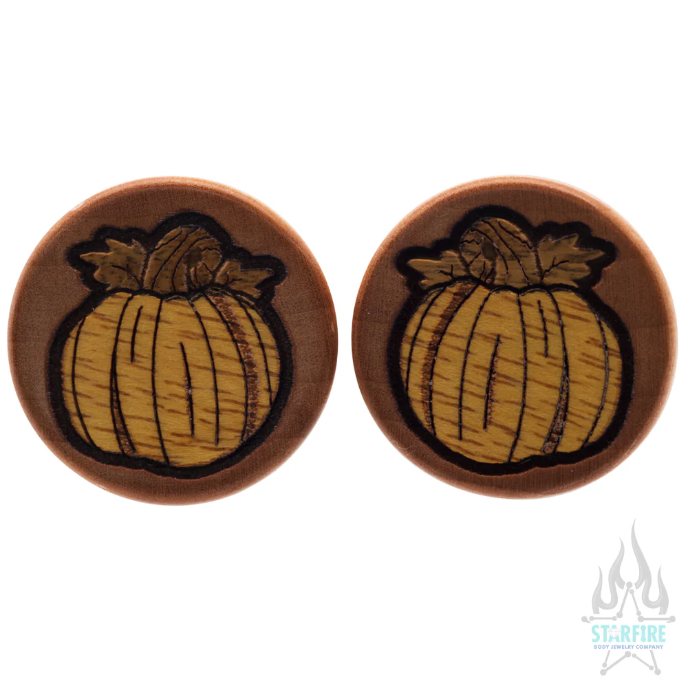 Pumpkin Wood Inlay Plugs - Image 4