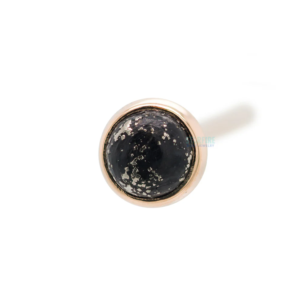 Pyrite in Cup Setting Nostril Screw in Gold