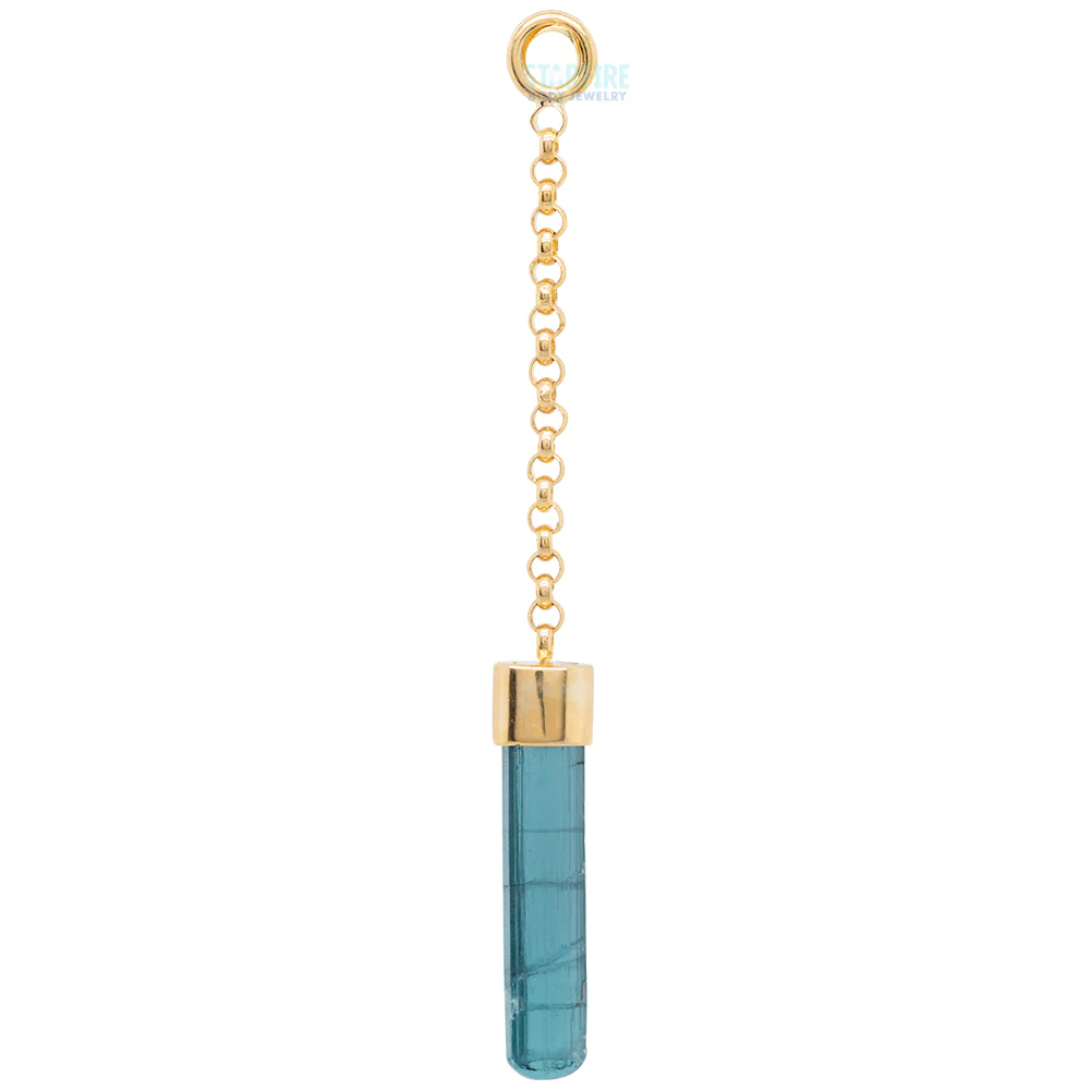 "Kiss Me" Chain Charm in Gold with Natural Stone - Image 3