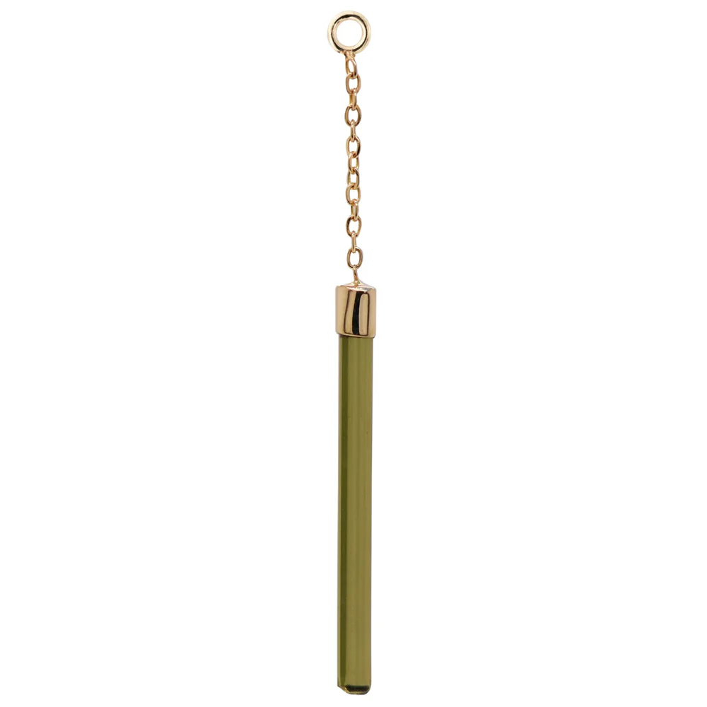 "Kiss Me" Chain Charm in Gold with Natural Stone - Image 4