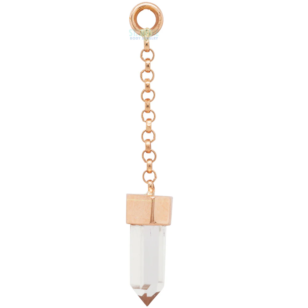 "Kiss Me" Chain Charm in Gold with Natural Stone - Image 5