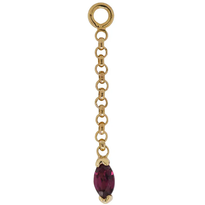 "Light" Chain Charm in Gold with Natural Stone - Image 2