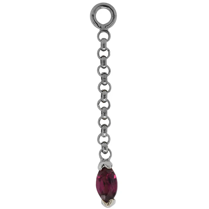 "Light" Chain Charm in Gold with Natural Stone - Image 3