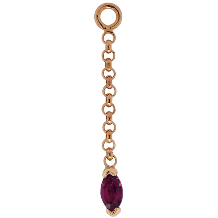 "Light" Chain Charm in Gold with Natural Stone - Image 4