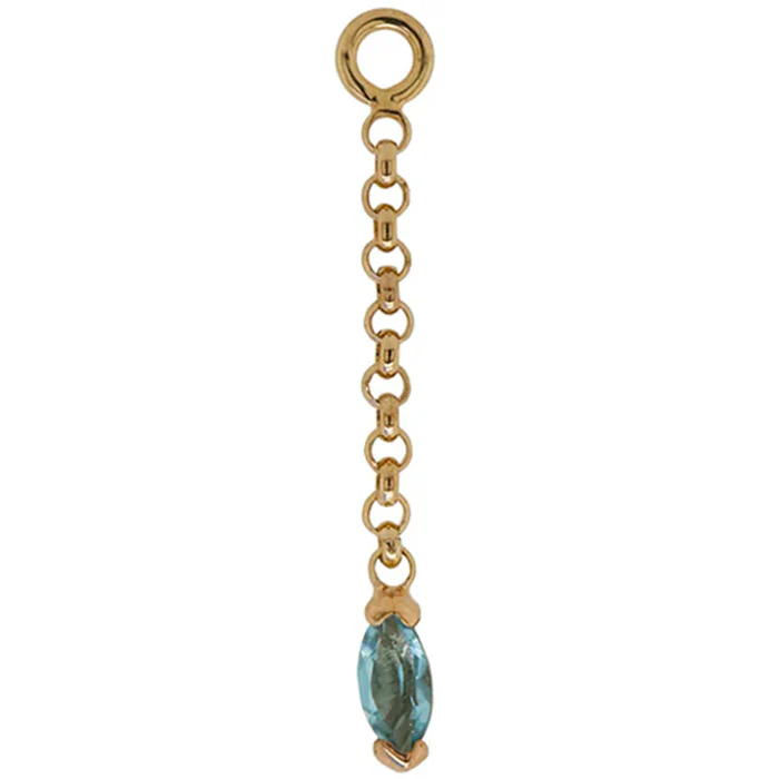 "Light" Chain Charm in Gold with Natural Stone - Image 5