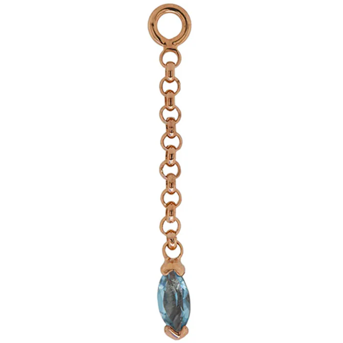"Light" Chain Charm in Gold with Natural Stone - Image 7