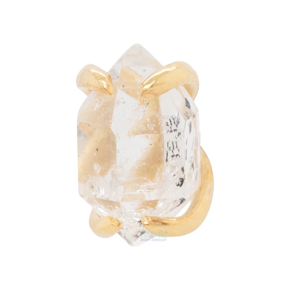 threadless: "Sacred Love" End in Gold with Herkimer Diamond - Image 3