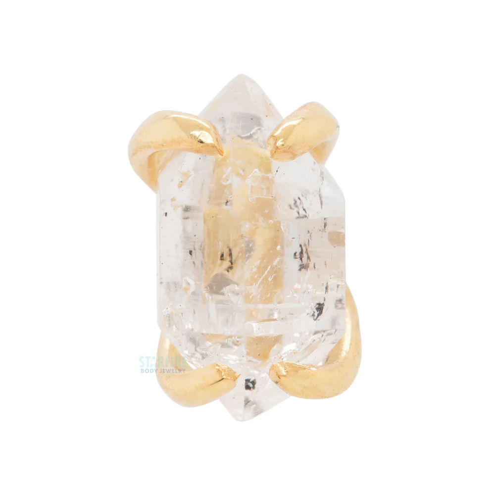 threadless: "Sacred Love" End in Gold with Herkimer Diamond - Image 4