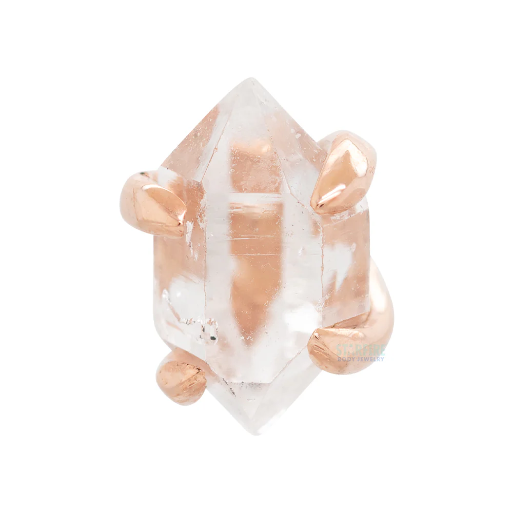 threadless: "Sacred Love" End in Gold with Herkimer Diamond - Image 6