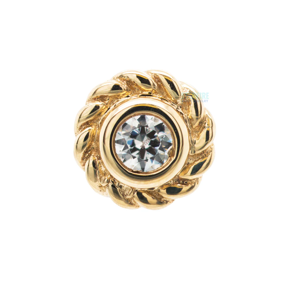 "Raine" Nostril Screw in Gold with White CZ - Image 2
