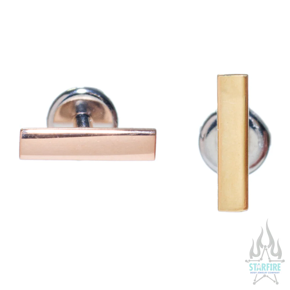 Rectangle in Gold - on flatback