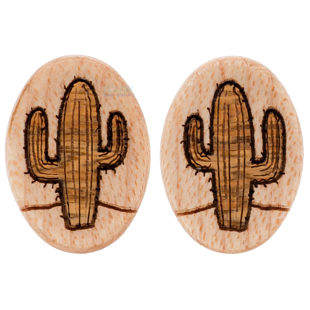 Saguaro (Cactus) Wood Oval Inlay Plugs - Image 4