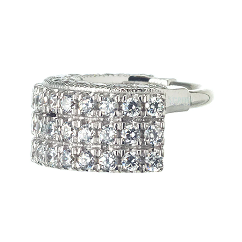 "Satara" Hinge Ring in Gold with White CZ's - Image 4