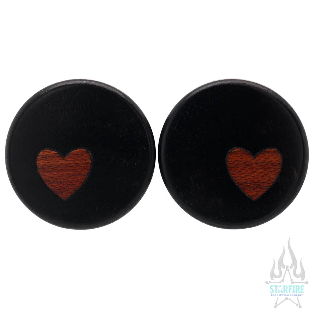 Side Heart Wood Inlay Plugs - Image 4