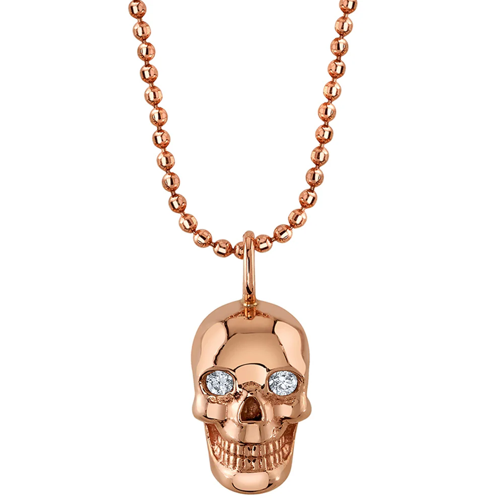 Skull Necklace in Gold with DIAMONDS - Image 2