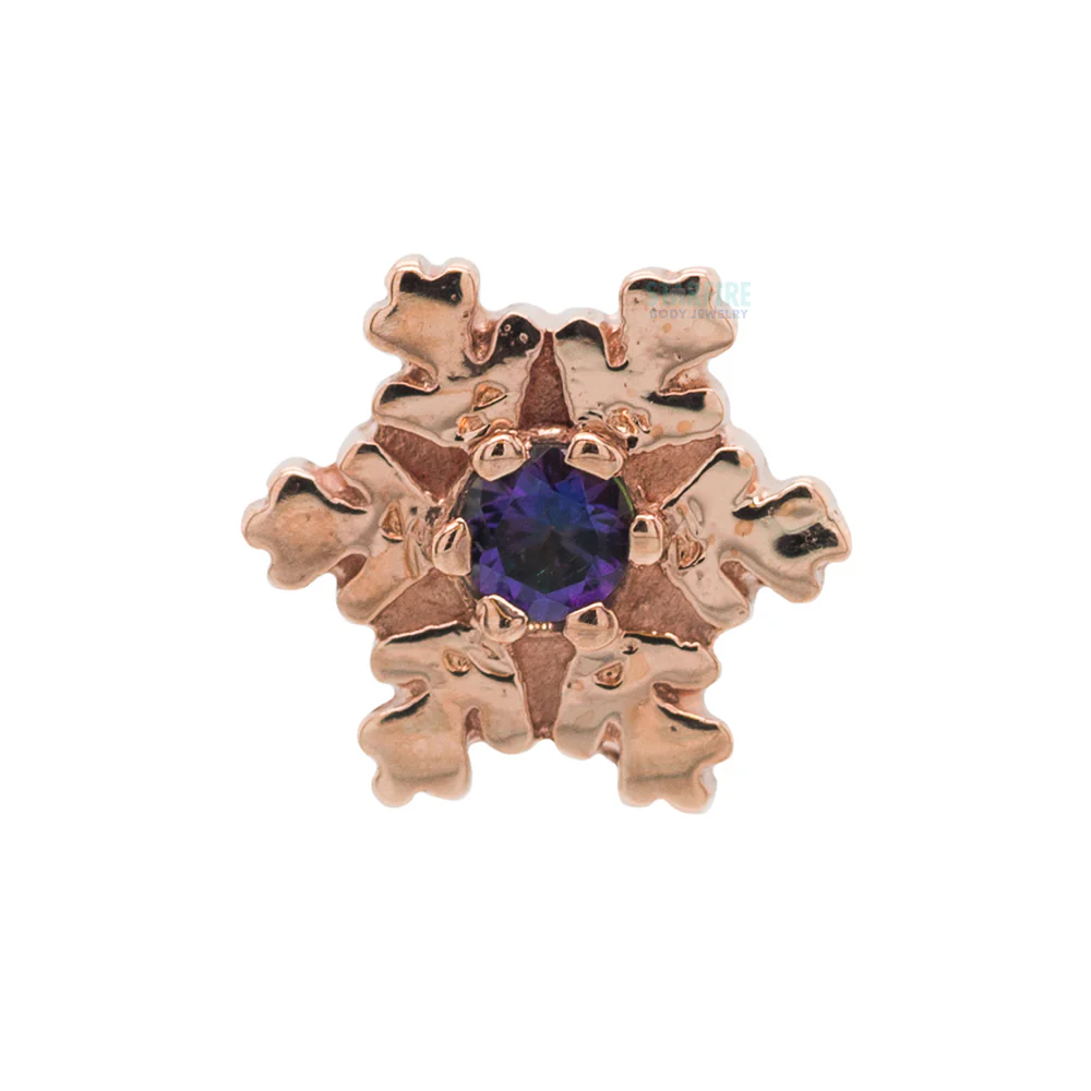 Snowflake Nostril Screw in Gold with Mystic Topaz - Image 2