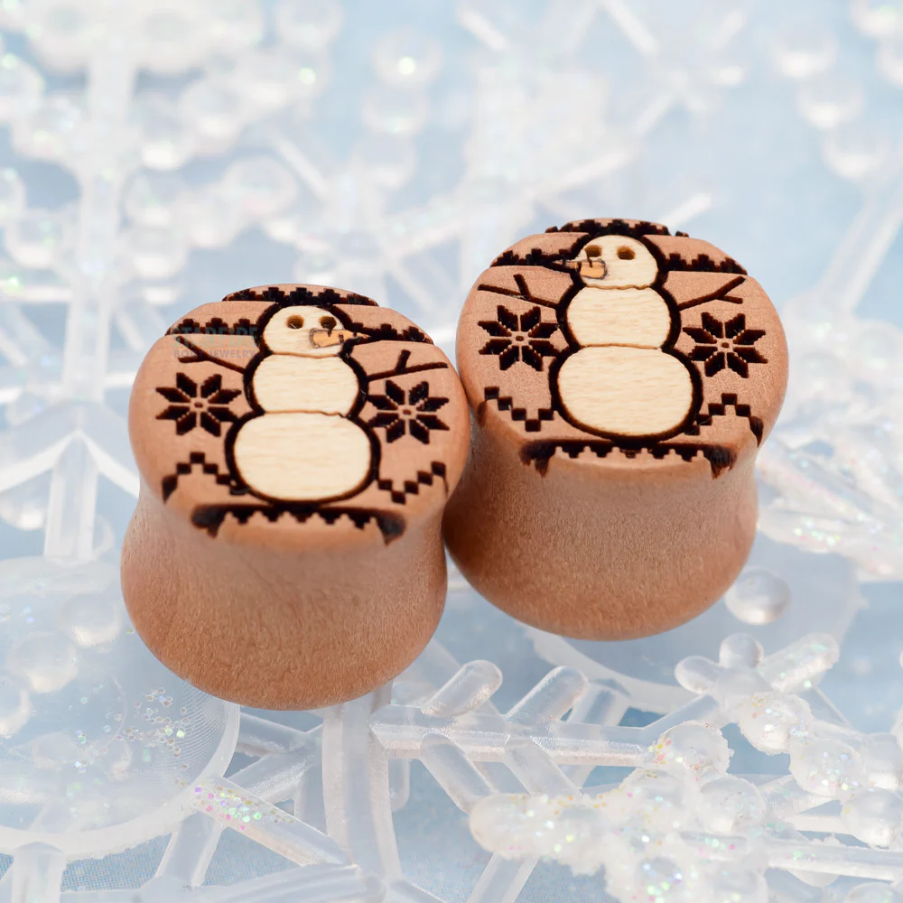 Snowman Sweater Wood Inlay Plugs - Image 2