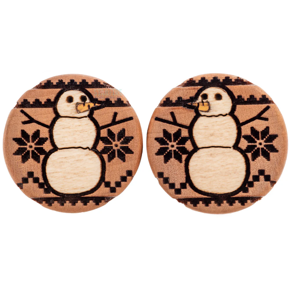 Snowman Sweater Wood Inlay Plugs - Image 3
